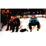 Oberhof 1998: Verena, Claudia und Sebastian beim Ausflug zum Skispringen